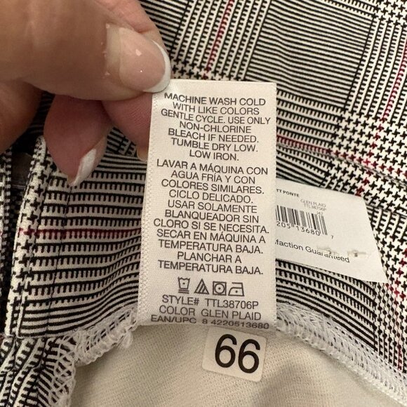Time And Tru Womens Skinny Pants Size XL 16-18 Mid Rise Stretch Glen Plaid NEW - Picture 5 of 7